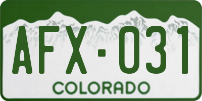 CO license plate AFX031