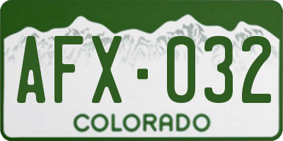 CO license plate AFX032