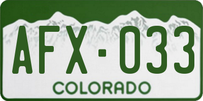 CO license plate AFX033