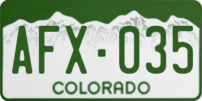 CO license plate AFX035