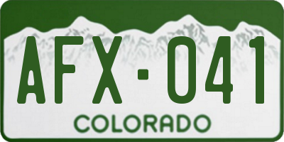 CO license plate AFX041
