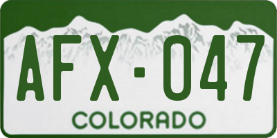 CO license plate AFX047