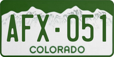 CO license plate AFX051