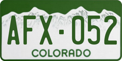 CO license plate AFX052