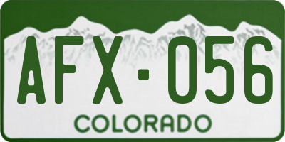 CO license plate AFX056