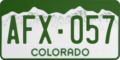CO license plate AFX057