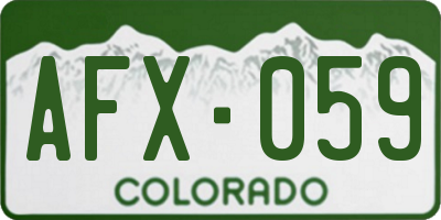 CO license plate AFX059