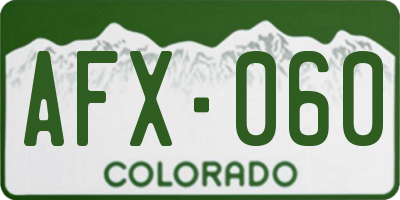 CO license plate AFX060