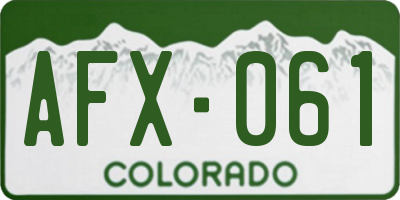 CO license plate AFX061