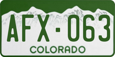 CO license plate AFX063