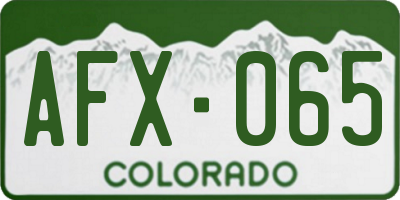 CO license plate AFX065