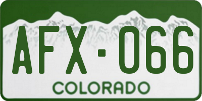 CO license plate AFX066