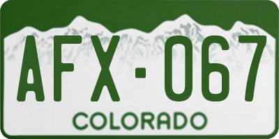 CO license plate AFX067