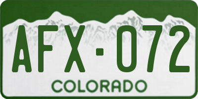 CO license plate AFX072