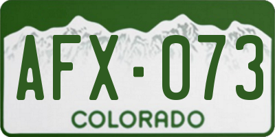 CO license plate AFX073