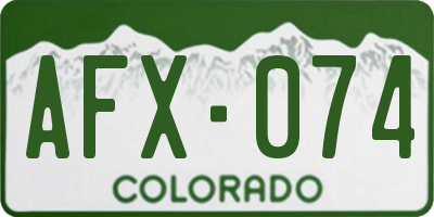 CO license plate AFX074