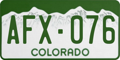 CO license plate AFX076