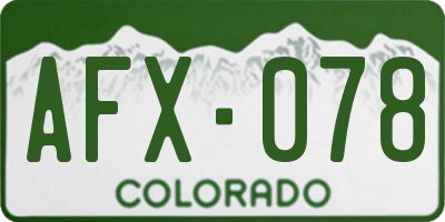 CO license plate AFX078