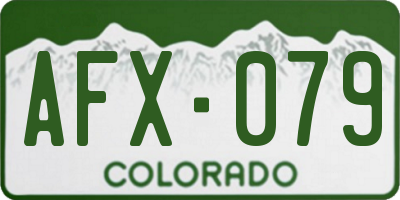 CO license plate AFX079