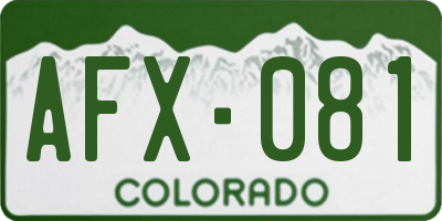 CO license plate AFX081
