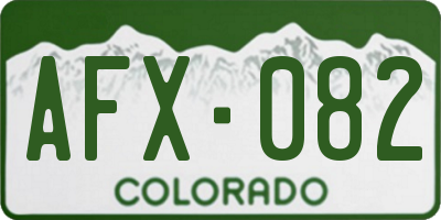 CO license plate AFX082