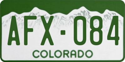 CO license plate AFX084