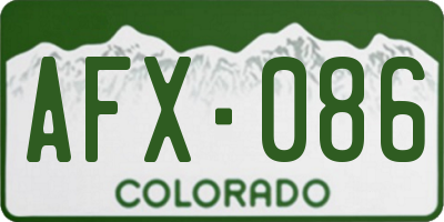 CO license plate AFX086