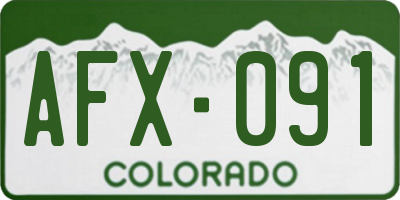 CO license plate AFX091