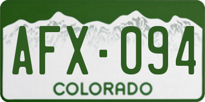 CO license plate AFX094