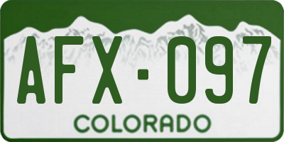 CO license plate AFX097