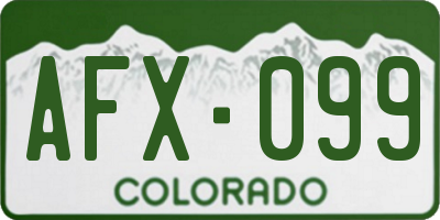 CO license plate AFX099