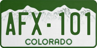 CO license plate AFX101