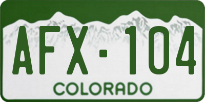 CO license plate AFX104