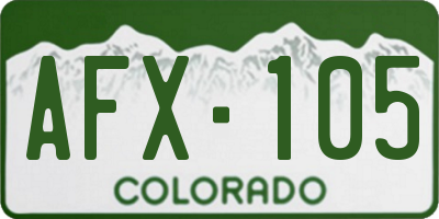 CO license plate AFX105