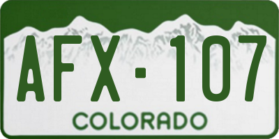 CO license plate AFX107