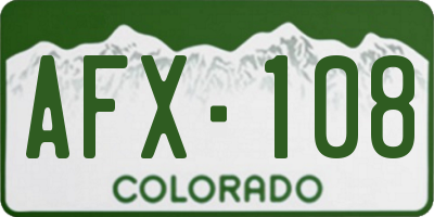 CO license plate AFX108