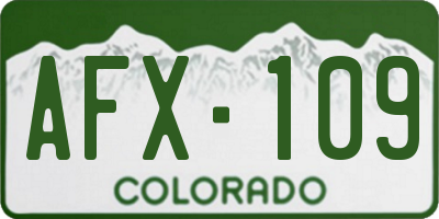 CO license plate AFX109
