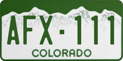 CO license plate AFX111