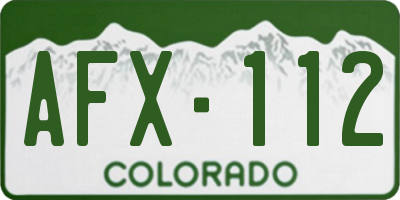 CO license plate AFX112