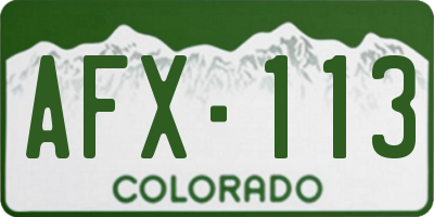 CO license plate AFX113
