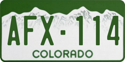 CO license plate AFX114