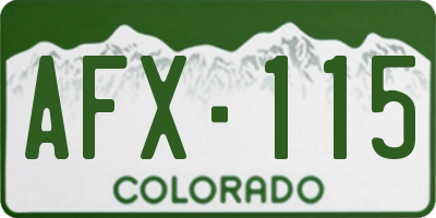 CO license plate AFX115