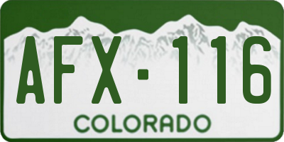 CO license plate AFX116