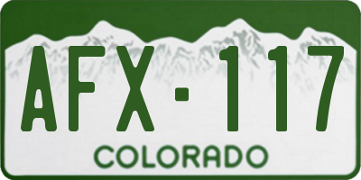 CO license plate AFX117