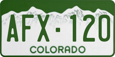 CO license plate AFX120