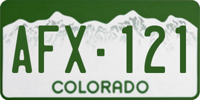 CO license plate AFX121