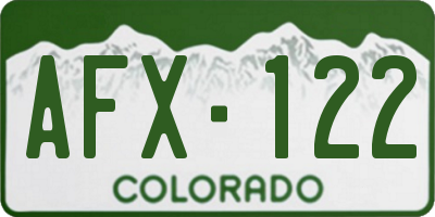 CO license plate AFX122