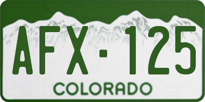 CO license plate AFX125