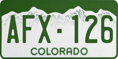 CO license plate AFX126