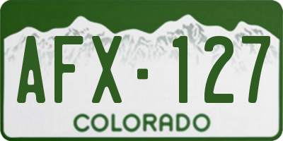 CO license plate AFX127